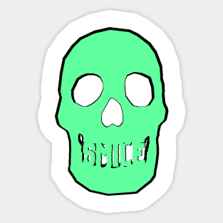 Green Skull Smile Sticker